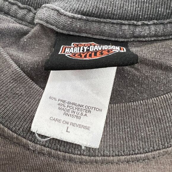 Vintage Y2K Oversized Harley Davidson Tee Grey Short Sleeve Mens Size Large - Picture 3 of 6